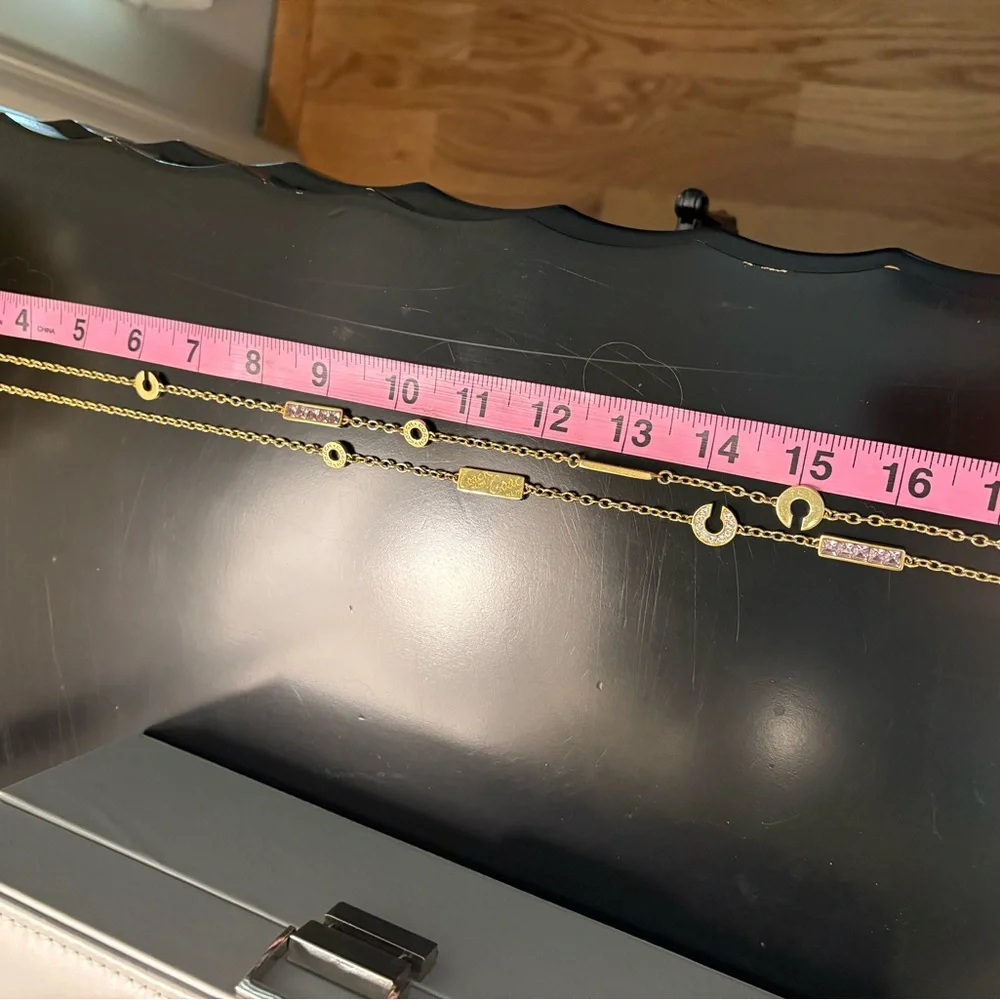 Gold and Pink Chain Necklace - Picture 3 of 14